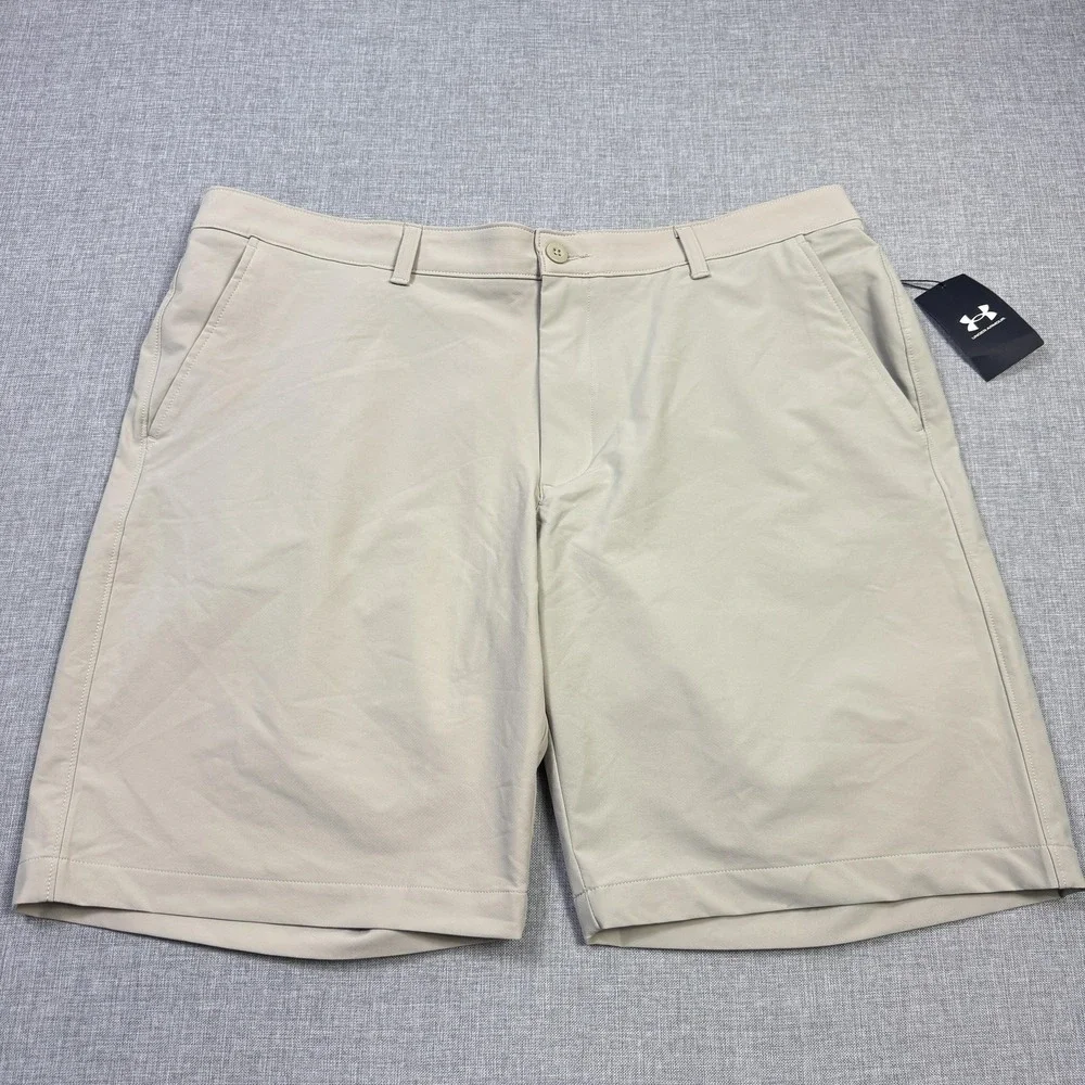 Under Armour Chino Golf Shorts Mens‎ 42 Beige Athletic Performance 10 Inseam